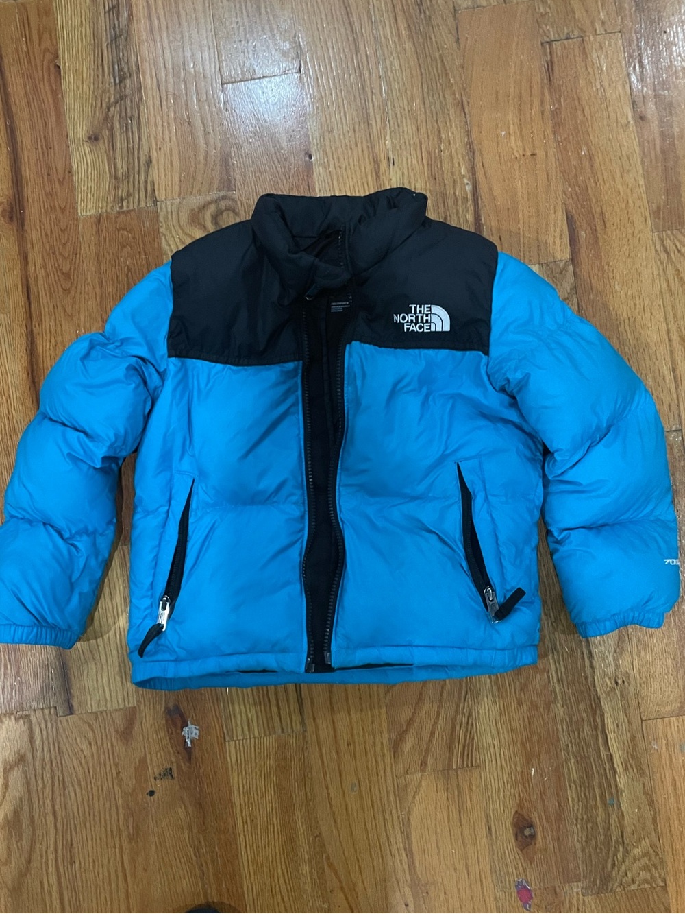The North Face Kids blue and Black down Insulated Puffer Jacket 7